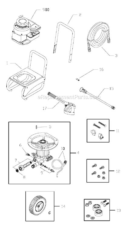 Page A Diagram and Parts List for 020345-1  Briggs and Stratton Pressure Washer